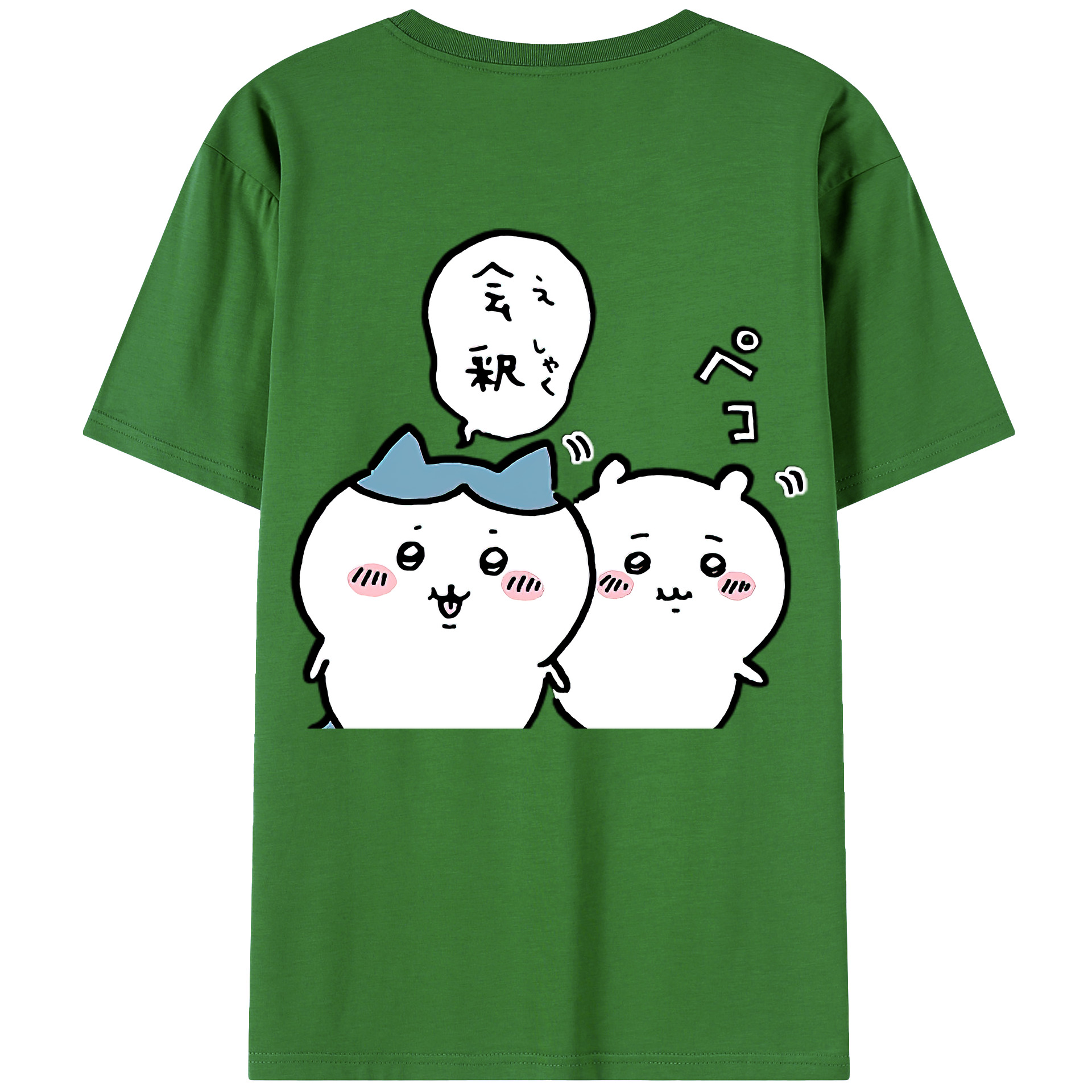 （画像用） ちいかわ ハチワレ Chii-kawa hachiware レディース半袖Tシャツ(バックプリント)